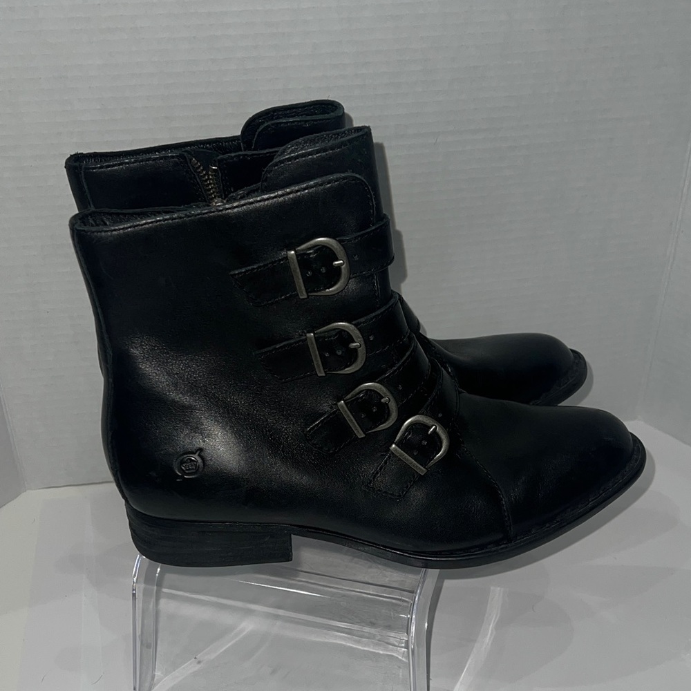 Women's Born Brand Black Leather Ankle Boots